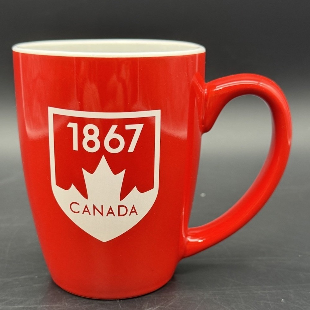 Canada 1867 Red Coffee Mug Canadian Duty Free Maple Leaf Souvenir Mug